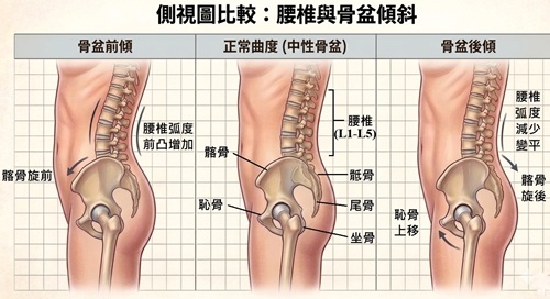 盆骨前傾 盆骨後傾